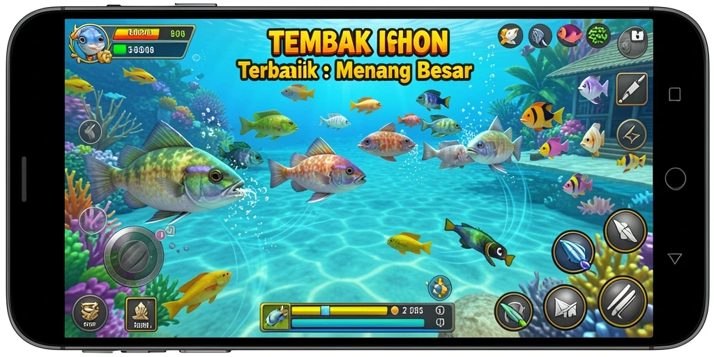 Gameplay 5ZK menampilkan aksi menembak ikan yang seru dan menarik.