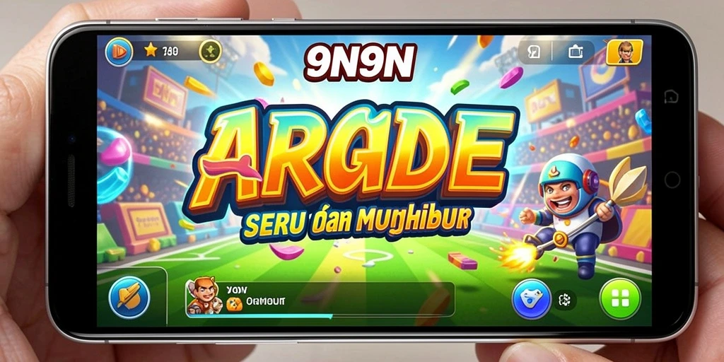 Screenshot menampilkan aksi seru dalam gameplay arcade 9N9N.