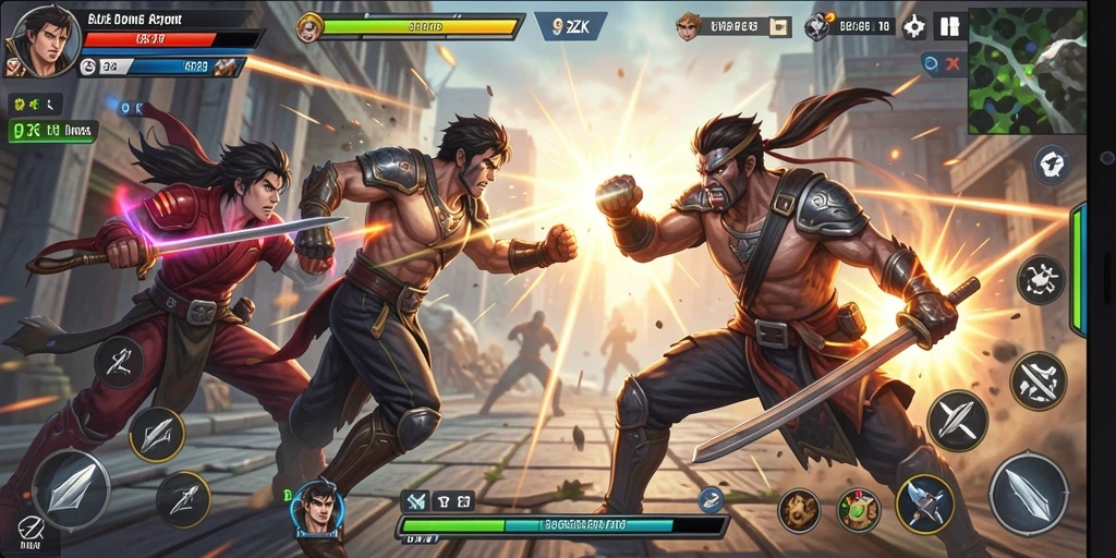 Tangkapan layar menampilkan aksi seru dalam game 9ZK.