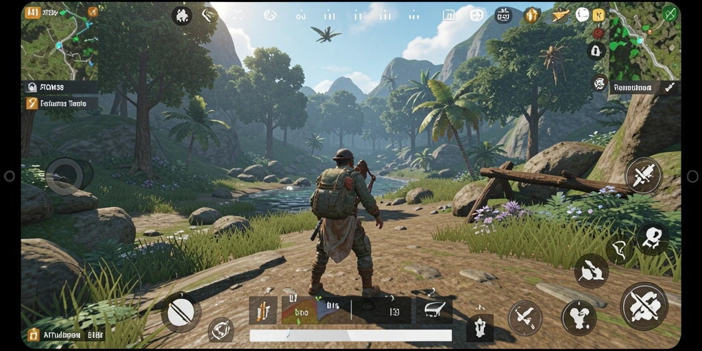 Tangkapan layar menunjukkan pemandangan menakjubkan dari dunia Open World ATOM138.