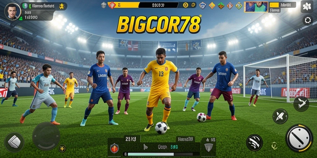 Tangkapan layar menangkap aksi seru dalam gameplay olahraga BIGCOR78.