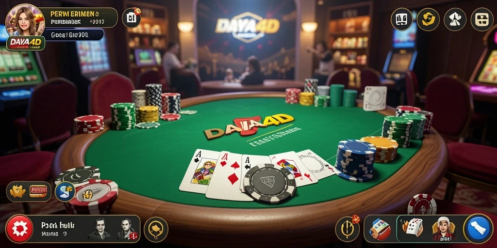 Tampilan menarik dari gameplay poker di DAYA4D.
