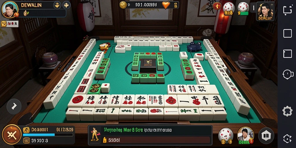 Tampilan gameplay DEWALIN yang seru dan menantang di dunia Mahjong.