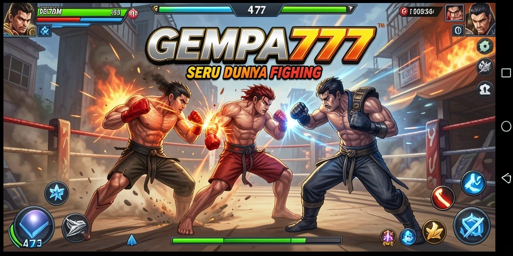 Screenshot gameplay GEMPA777 menunjukkan aksi pertarungan yang dinamis.