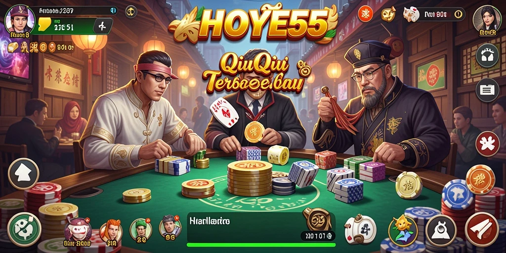 Tampilan utama gameplay QiuQiu yang menarik di HOYE55.