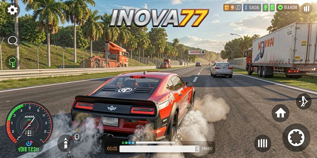 Gameplay balap mendebarkan dengan lintasan dan mobil keren.