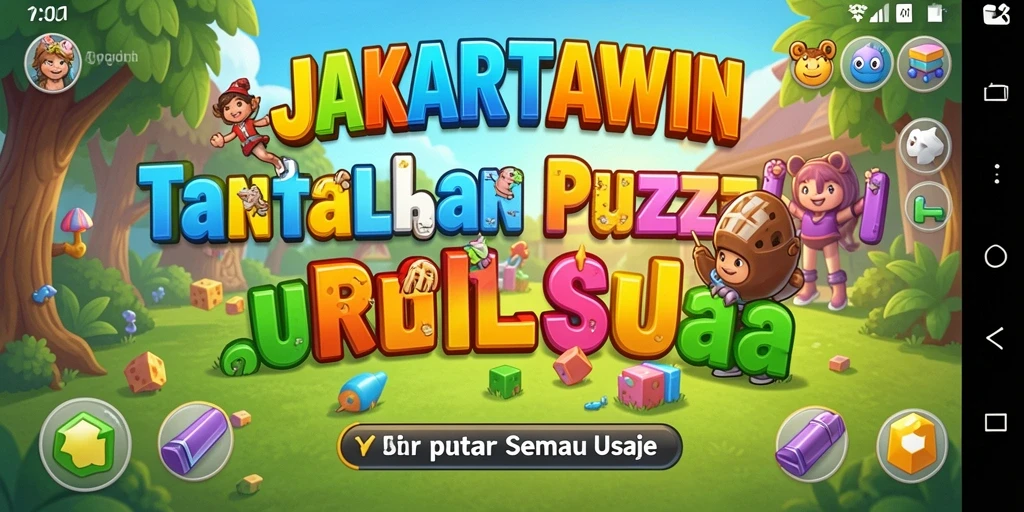 Screenshot gameplay JAKARTAWIN menampilkan tantangan puzzle yang menarik dan interaktif.