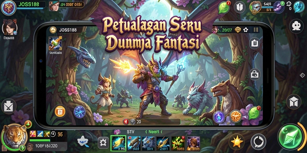 Tangkapan layar JOSS188 menunjukkan gameplay menantang dengan lingkungan yang detail.