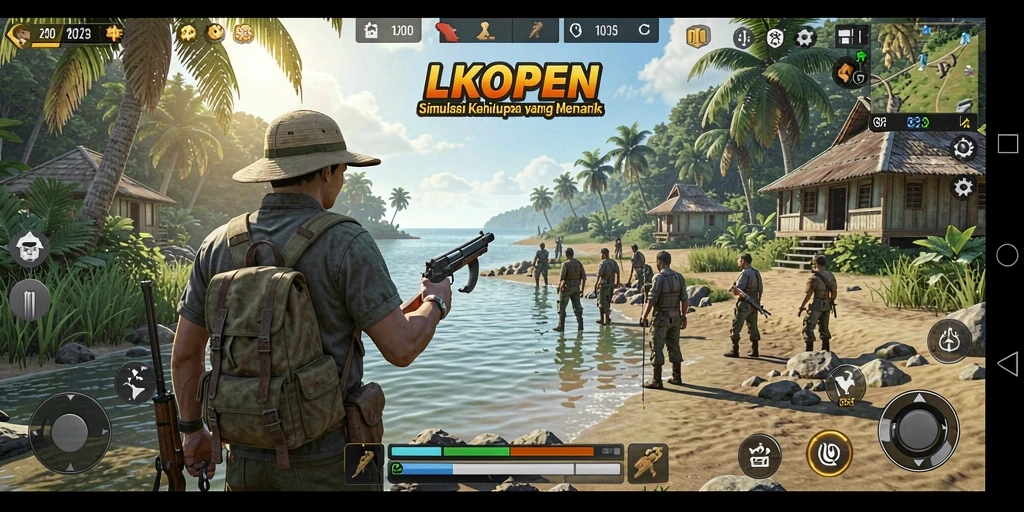 Screenshot gameplay LKOPEN yang menampilkan interaksi nyata di dunia simulasi.