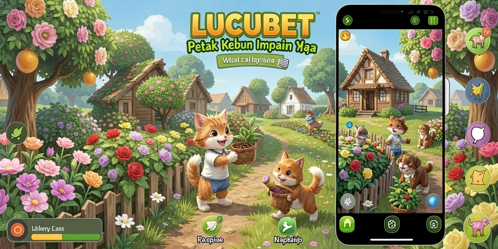 Screenshot gameplay LUCUBET menampilkan keseruan bertani.