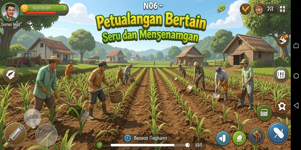 Tampilan gameplay N06 yang penuh warna dan menarik.