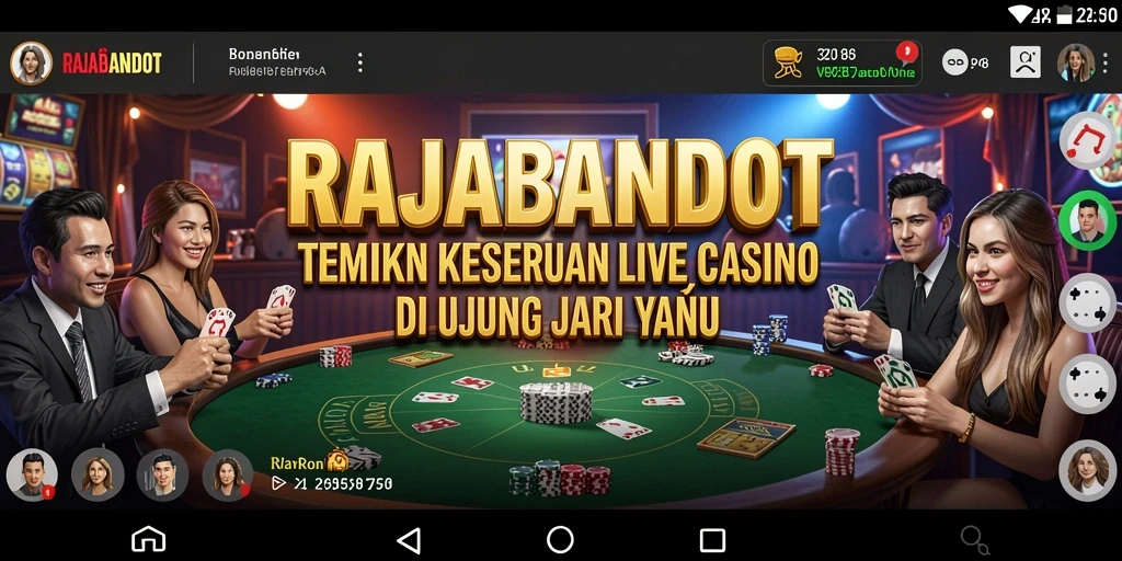Tampilan gameplay Live Casino yang mendebarkan di RAJABANDOT.