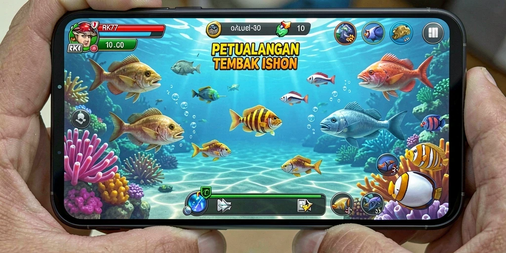 Tampilan menarik dari gameplay Tembak Ikan RK77.