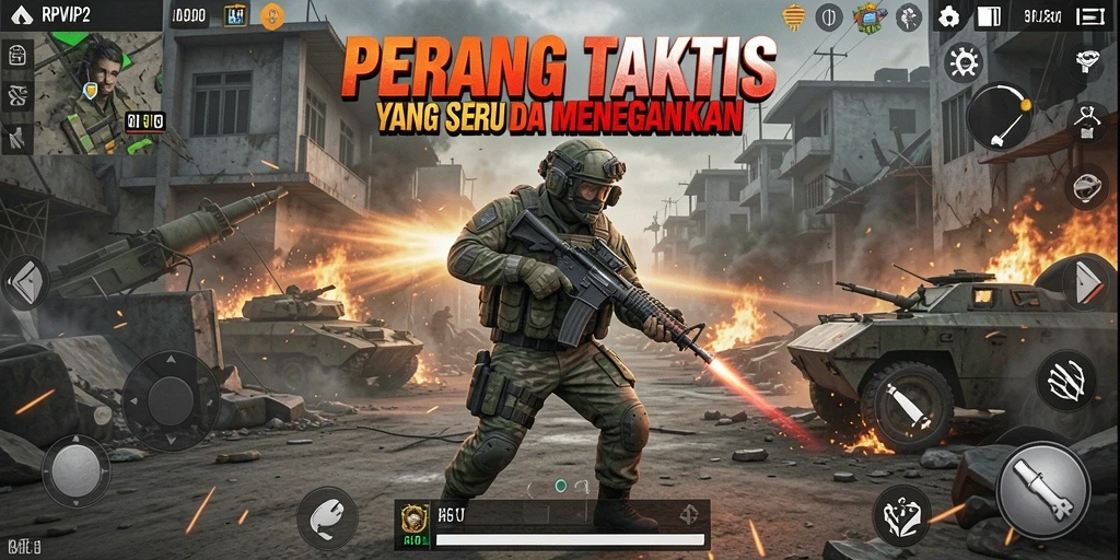 Screenshot gameplay RPVIP2 menampilkan aksi pertempuran yang seru.