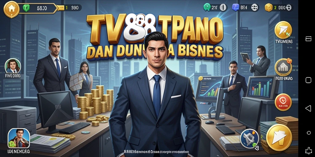 Screenshot TV888 menunjukkan pemain mengelola bisnis dengan bijak.